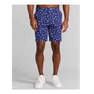 Redvanly Printed Hanover Pull-on Golf Shorts Leone in Midnight Navy Size Medium